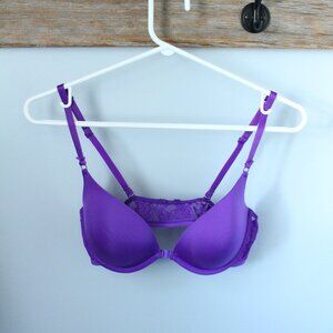 La Senza Size 36B Purple Push up Front Closure